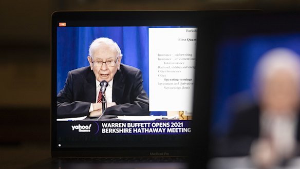Warren Buffett’s address to investors was held virtually for the second consecutive year because of the pandemic.