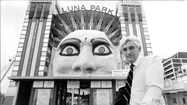 Ted Mack outside Sydney's Luna Park in 1983.