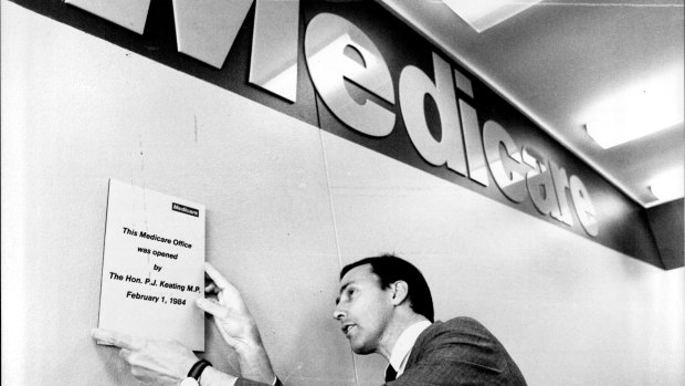 Paul Keating opens the Medicare office in Bankstown in 1984.