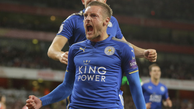 Constant threat: Jamie Vardy is the only key player remaining from Leicester's fairytale Premier League win in 2015-16.