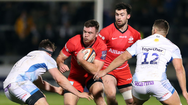 Saracens, in red, escaped an early exit from the European competition.