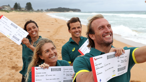 Surfers Sally Fitzgibbons, Stephanie Gilmore, Julian Wilson and Owen Wright will fly the Australian flag in Tokyo. 