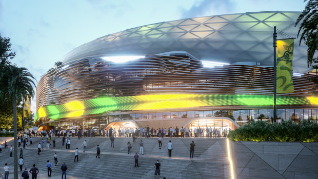 The main entrance to the new Sydney Football Stadium. 