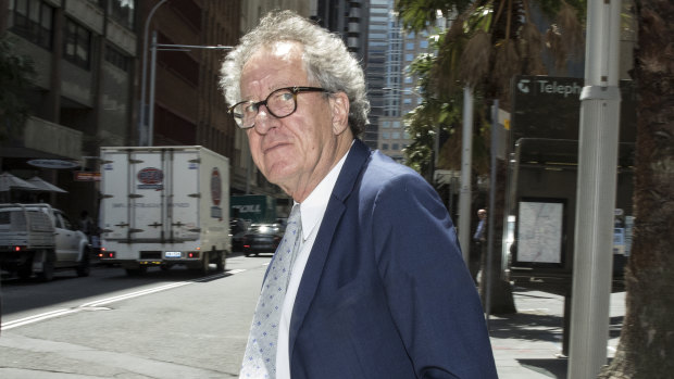 Geoffrey Rush leaves the Federal Court on Tuesday.