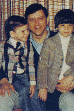 Erik, left, and Lyle with their father, Jose Menendez.