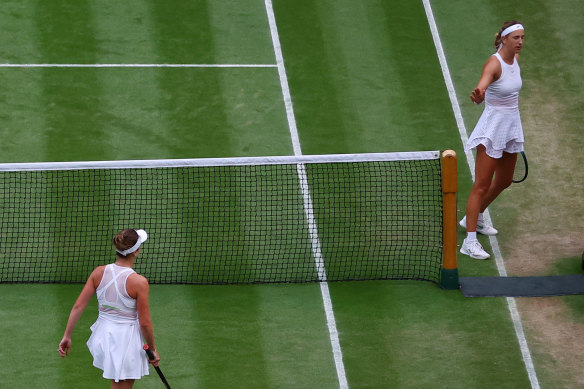 Belarus’ Victoria Azarenka and Ukraine’s   Elina Svitolina did not shake hands after their match at Wimbledon.