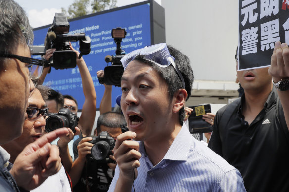 Pro-democracy Hong Kong lawmaker Ted Hui, pictured during a demonstration last year.