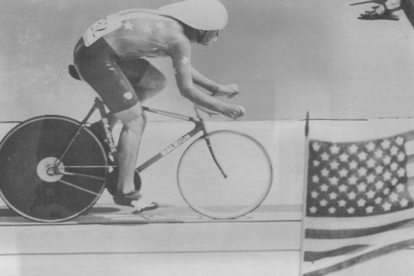 On an outside velodrome track at the 1984 Olympics, American Steve Hegg won gold in the 4000-metre individual pursuit on a bike worth more than $US35,000 – the price at the time of a new Mercedes-Benz.