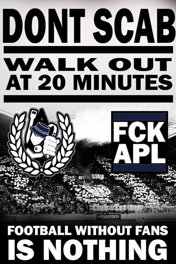 The last Original Style Melbourne fan group post before members stormed the pitch during an A-League match last weekend.