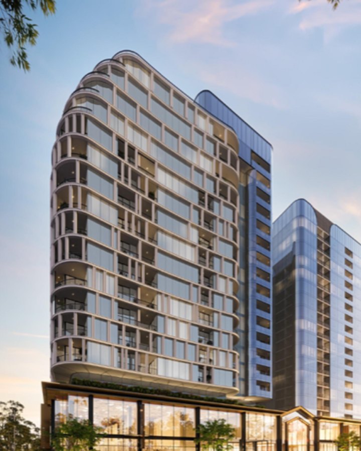 An artist’s impression of the 425 apartment twin-tower Box Hill project.