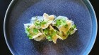 On the menu at Popina: Hervey Bay scallop crudo with lemon, capers, radish and buckwheat crisps.