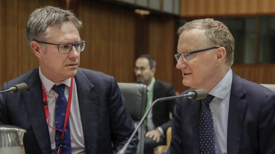 Deputy RBA governor Guy Debelle and current governor Philip Lowe. Dr Debelle’s resignation has surprised monetary policy circles.
