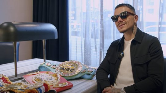 George Kambosos after winning the lightweight title in New York.