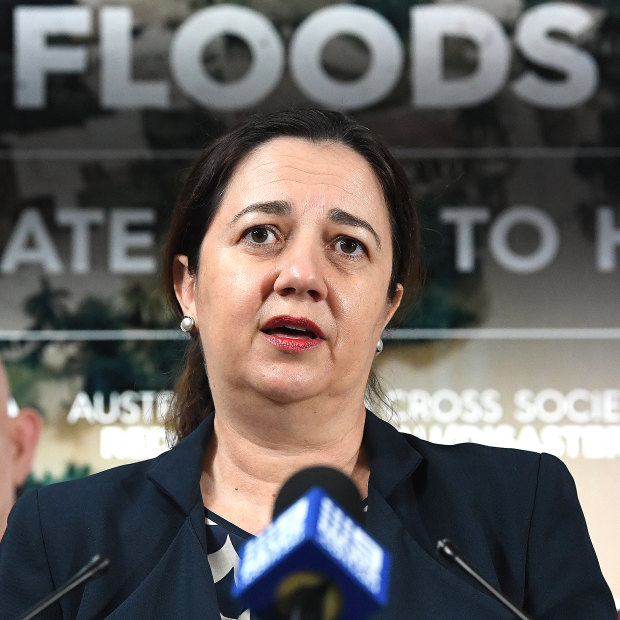 Queensland Premier Annastacia Palaszczuk addresses the media following a Queensland Disaster Management Committee meeting in Brisbane, Wednesday, February 6, 2019 