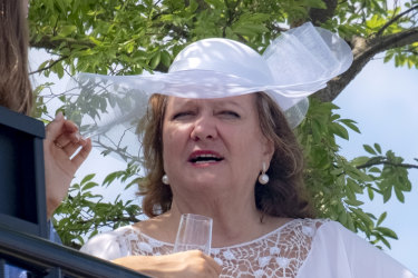 Australian mining magnate Gina Rinehart at the 2018 Melbourne Cup.