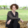 Vigneron Sarah Collingwood in her Four Winds Vineyard in Canberra. 