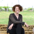 Vigneron Sarah Collingwood in her Four Winds Vineyard in Canberra. 