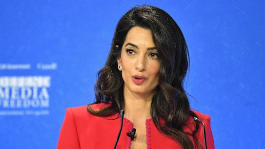 Amal Clooney is calling for Australia to adopt the sanctions regime. 