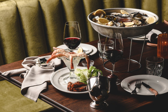 Fresh oysters and prawn cocktails at The Gidley in Sydney. 