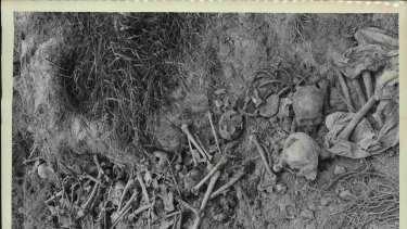 In open trenches are the skulls and bones of some of the thousands murdered by the Khmer Rouge.