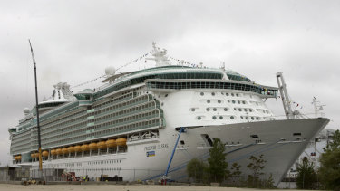 The Freedom of the Seas cruise ship. Police in Puerto Rico say a toddler apparently slipped from her grandfather's hands and fell to her death on this cruise ship.