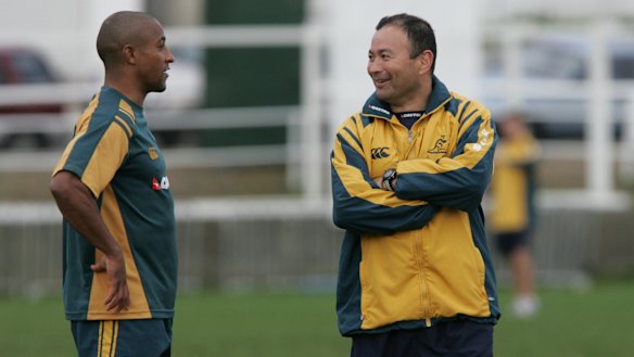 George Gregan and Eddie Jones at Coogee Oval in 2004.