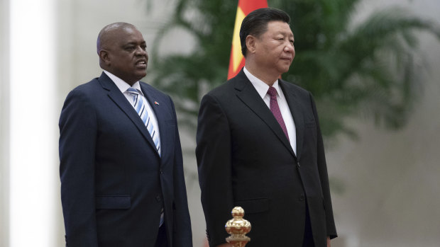 Botswana's President Mokgweetsi Masisi, left, with Chinese President Xi Jinping in Beijing last year.