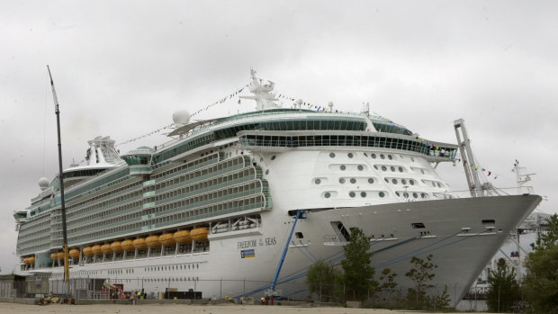 The Freedom of the Seas cruise ship. Police in Puerto Rico say a toddler apparently slipped from her grandfather's hands and fell to her death on this cruise ship.