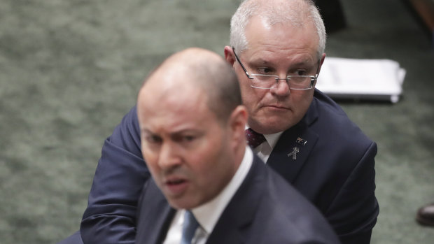 Treasurer Josh Frydenberg and Prime Minister Scott Morrison.