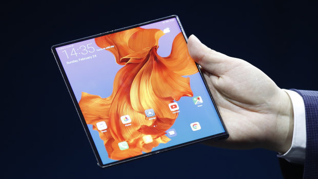 Unfolded, the Mate X is the size of a small tablet.