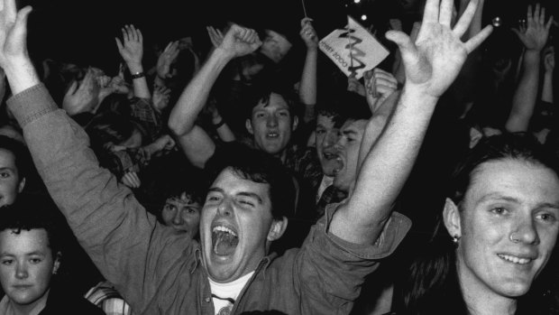 Revellers celebrate in Circular Quay, September 24, 1993. 