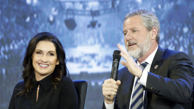 Jerry Falwell Jr and his wife, Becki. Giancarlo Granda claims he had a sexual relationship with Mrs Falwell, which also involved her husband.