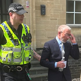 Superdry co-founder James Holder leaving Cirencester Magistrates’ Court in UK in May. He was sentenced to eight years in jail for rape.