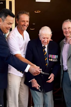 Merivale chief Justin Hemmes opening Club Rose Bay with 101-year-old World War II veteran John Ryrie on Saturday. 
