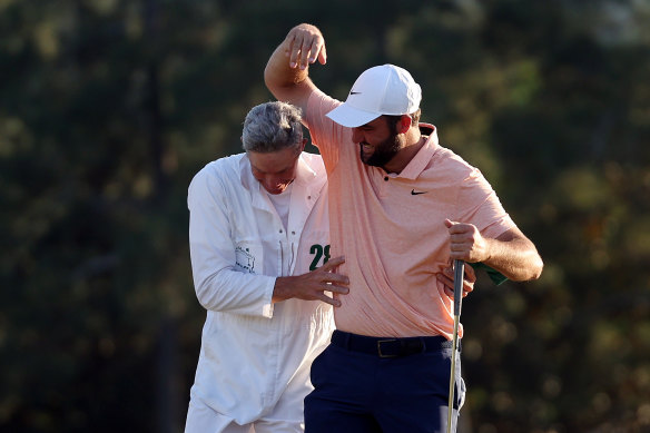 Scottie Scheffler and caddie Ted Scott.