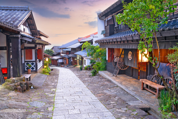 Magome, Japan is found along the Nakasendo Trail between Tokyo and Kyoto.