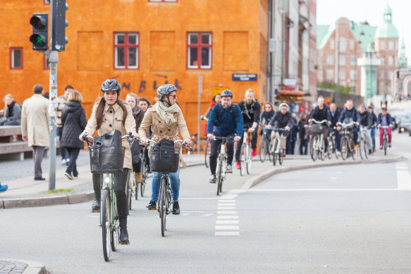 Wonderful Copenhagen, where 49 per cent of all journeys to school and work are the two-wheeled variety.