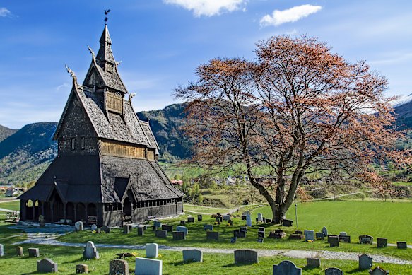 Norway’s historic Hopperstad Stave Church, near the magnificent Sognefjord.