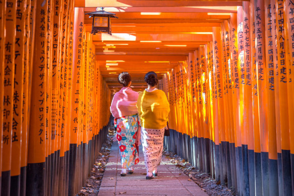 The Fushimi Inari Shrine in Kyoto.