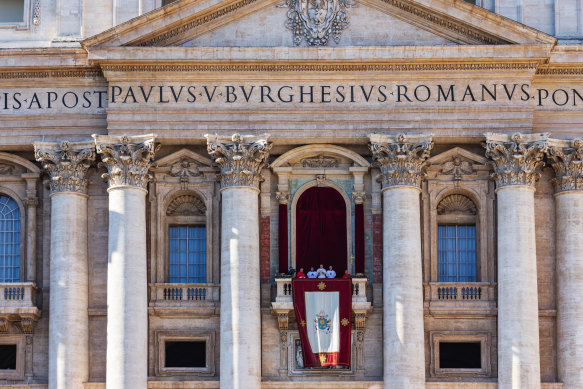 Pope Francis delivers a Christmas message from the balcony of St Peter’s.