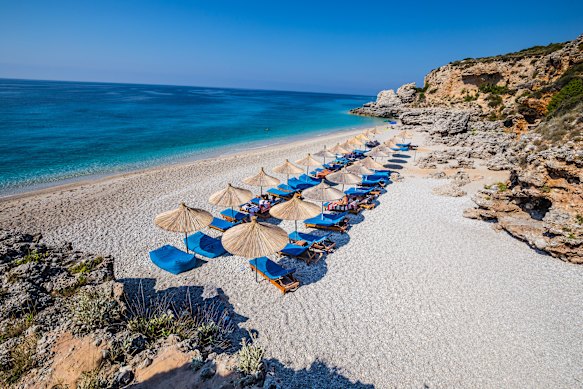 The beach at Vlore is a bit dull.
