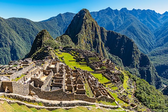 Le rovine Inca della città perduta di Machu Picchu.