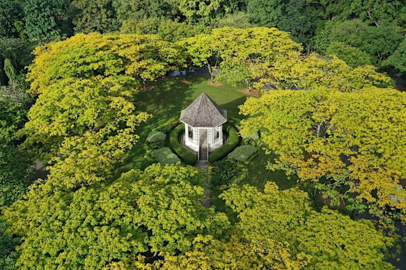 The iconic Bandstand gazebo in the Singapore Botanic Gardens, Singapore.