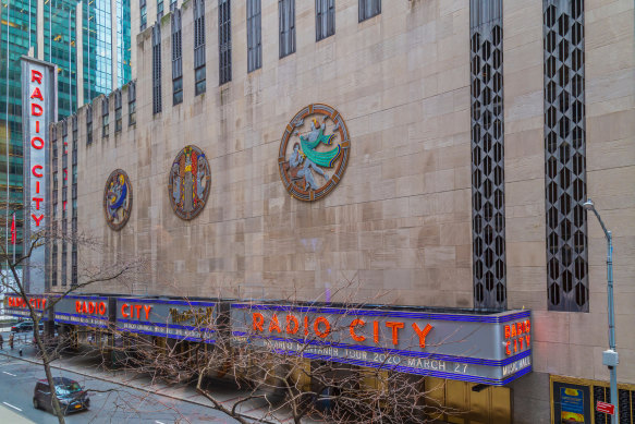 Radio City Music Hall, within the Rockefeller Centre, was designed in the Art Deco style. 