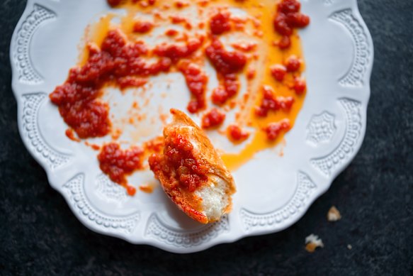 Italian ritual of “la scarpetta”, mopping up the sauce on your plate with bread.