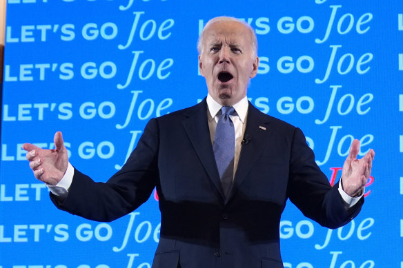 President Joe Biden visits a presidential debate watch party after the debate.