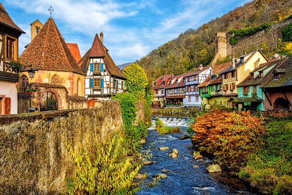 Kaysersberg is a picturesque medieval village on the Alsace Wine Route.