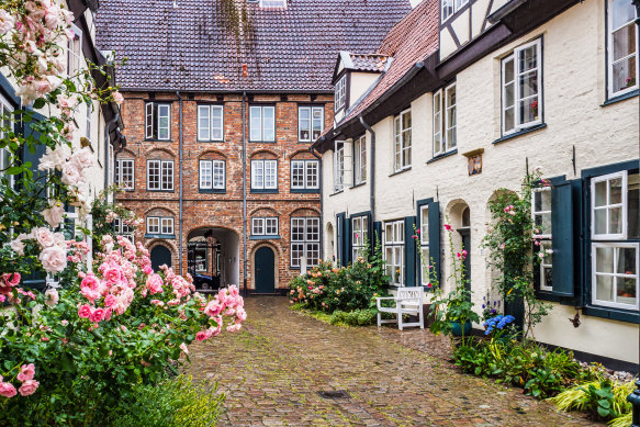 A courtyard in Lubeck – first to join the League and last to leave.