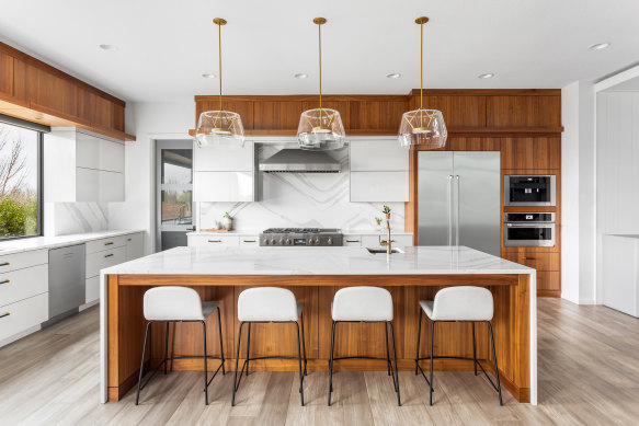 An Australian kitchen featuring engineered stone.