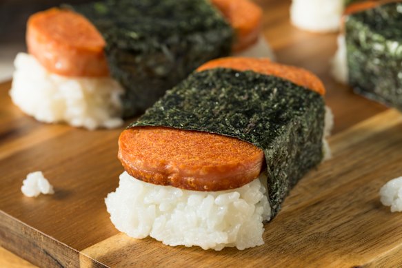 Local favourite Spam musubi.